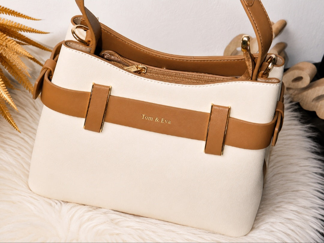Sac à main Tom & Eva  – Beige & Camel