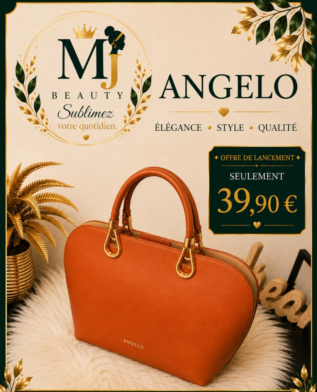 Sac à main ANGELO – Terracotta