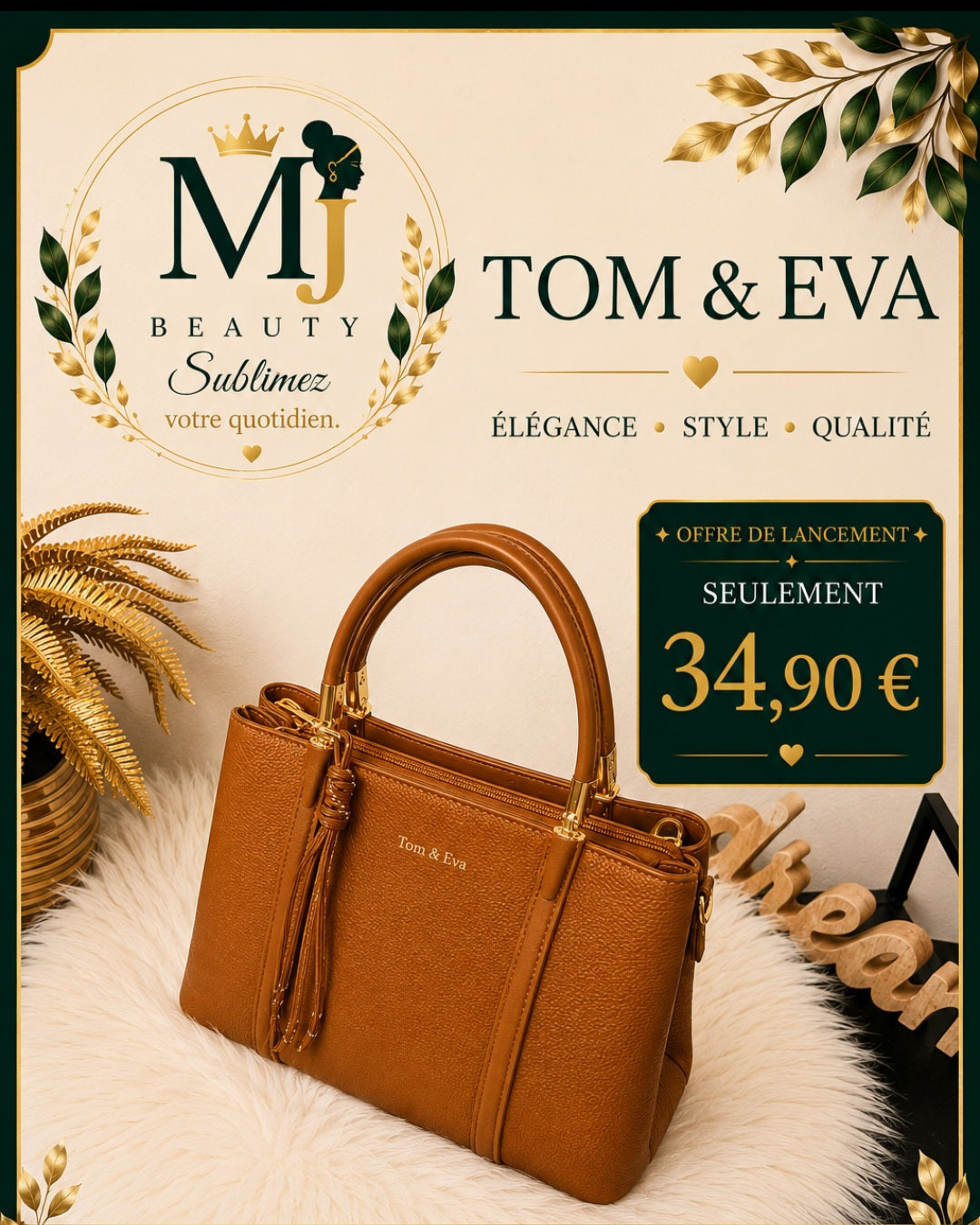 Sac à main Tom & Eva – Camel