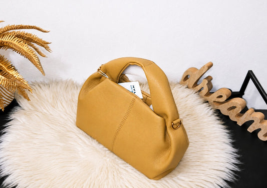 Mini sac à main Tom & Eva – Jaune moutarde