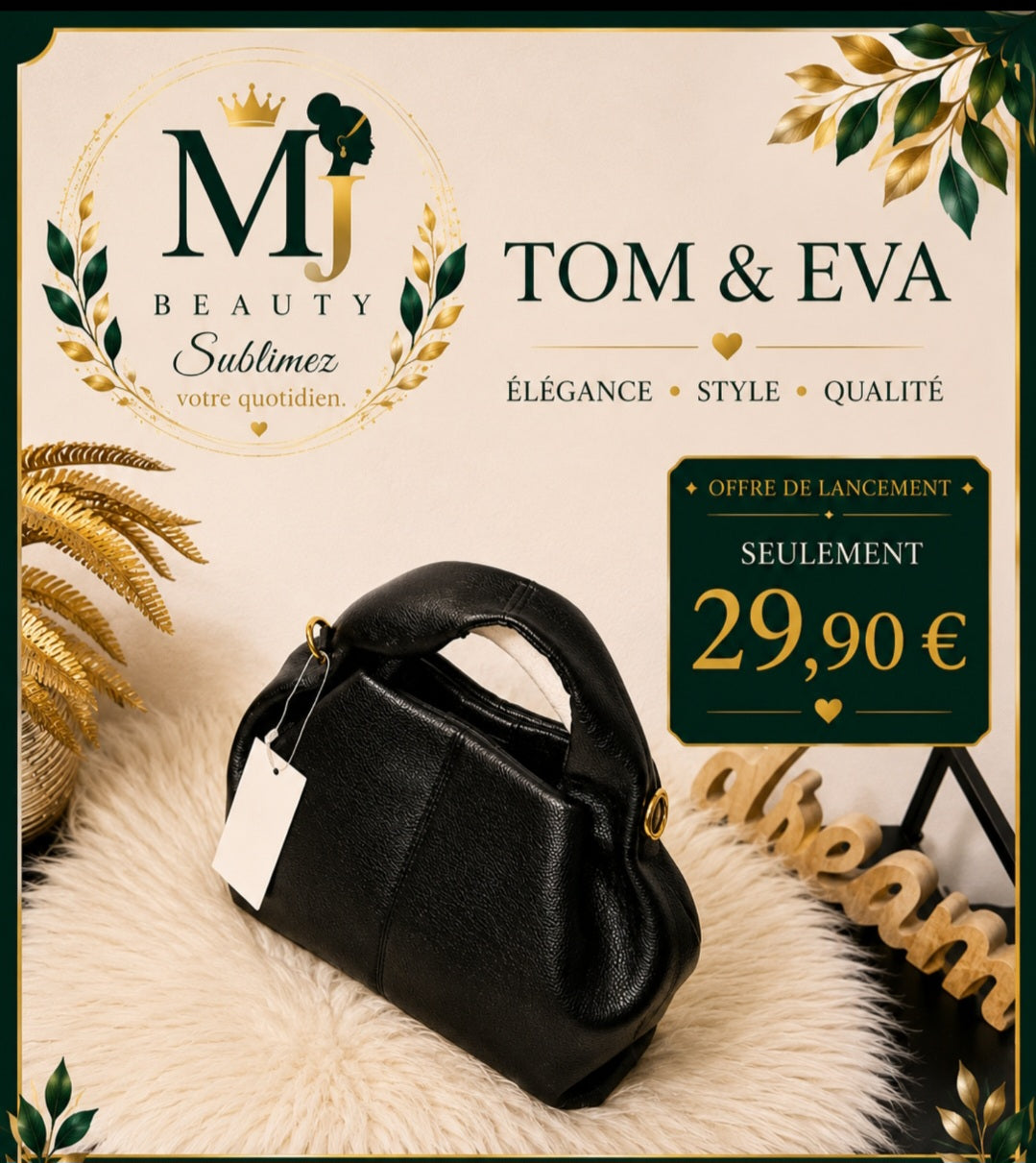 Mini sac à main Tom & Eva – Noir