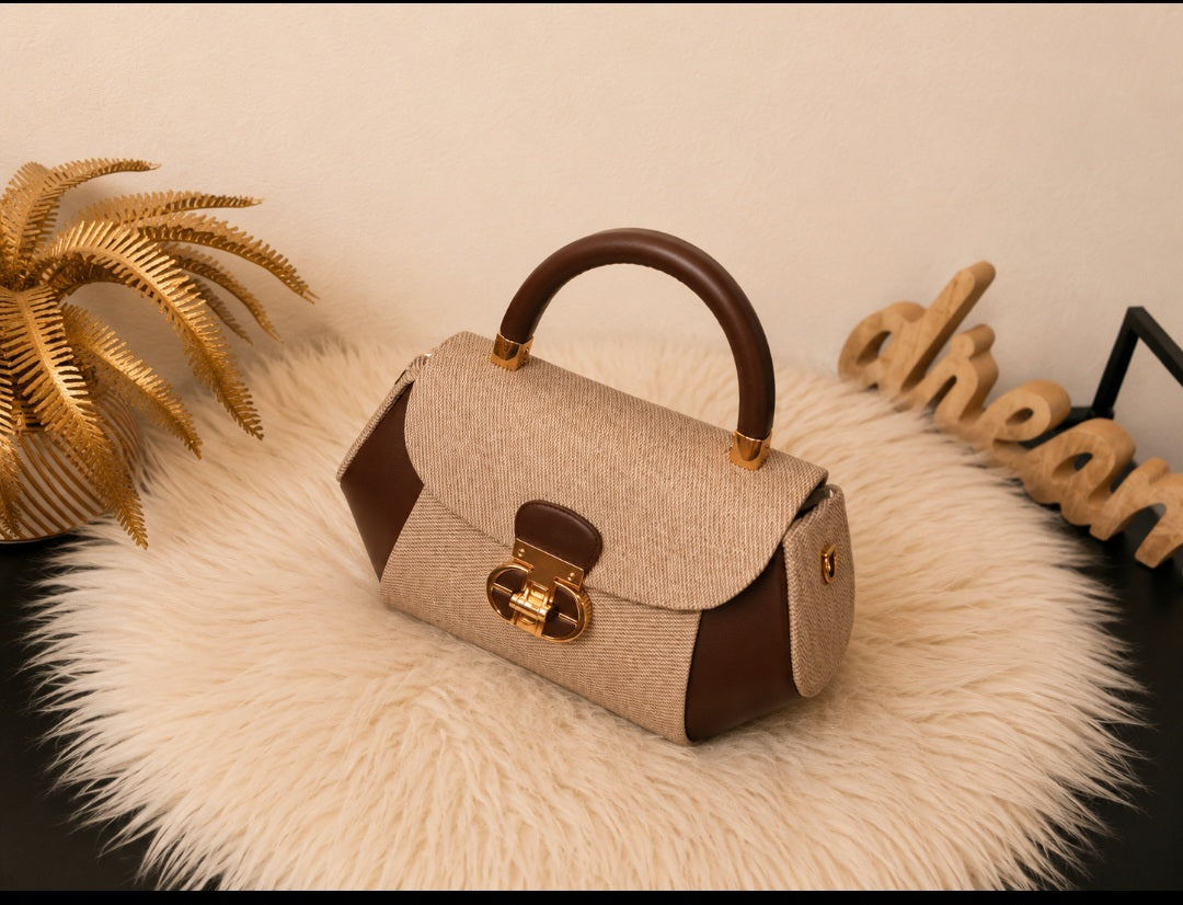 Sac à main GALLANTRY PARIS – Beige & Marron