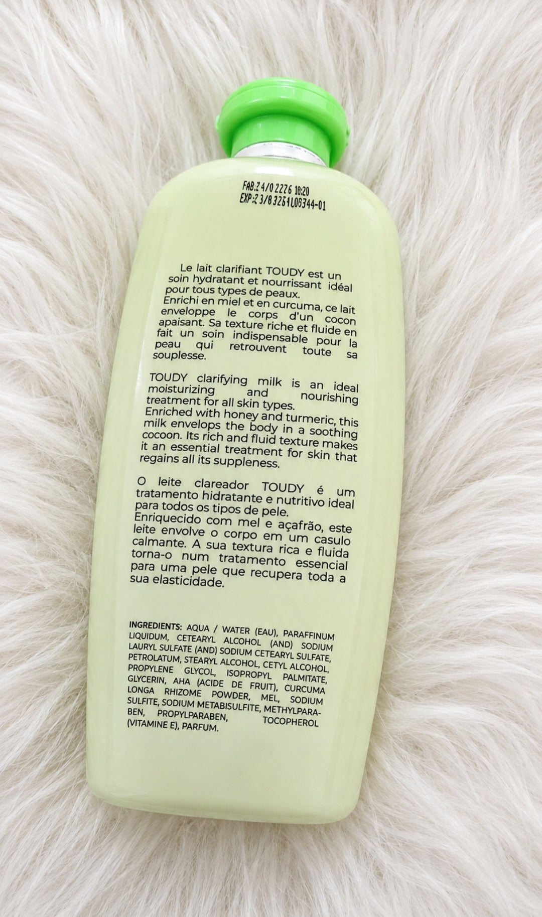 Lait Clarifiant TOUDY au Miel et Curcuma