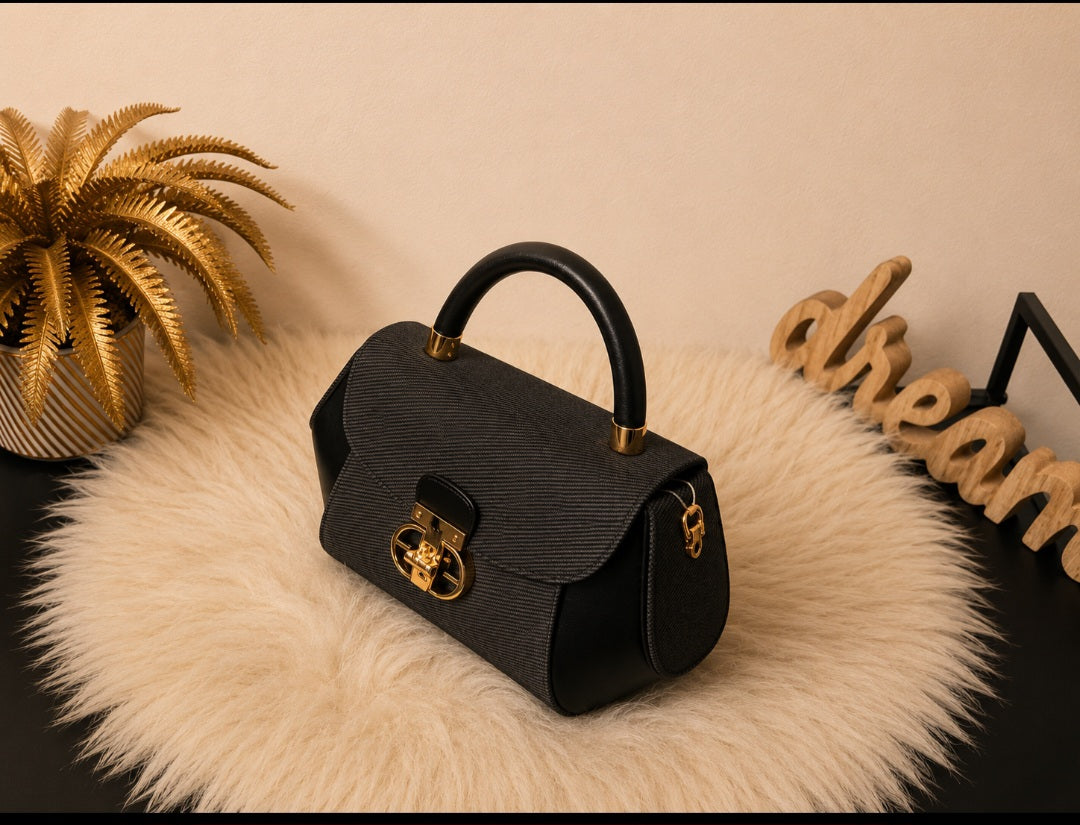 Sac à main GALLANTRY PARIS – Gris & Noir